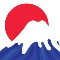 isolerat traditionell japansk fuji berg landskap vektor illustration