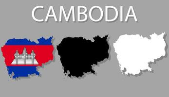 cambodia Karta uppsättning vektor