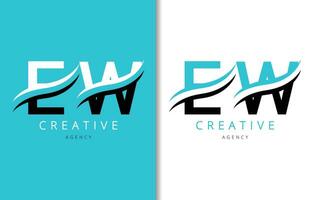 e w brev logotyp design med bakgrund och kreativ företag logotyp. modern text mode design. vektor illustration