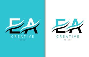 ea Brief Logo Design mit Hintergrund und kreativ Unternehmen Logo. modern Beschriftung Mode Design. Vektor Illustration