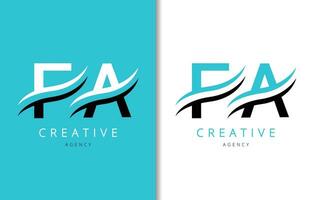 Fa Brief Logo Design mit Hintergrund und kreativ Unternehmen Logo. modern Beschriftung Mode Design. Vektor Illustration