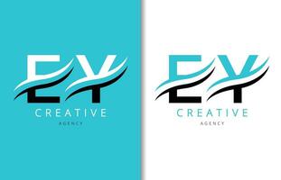 e y Brief Logo Design mit Hintergrund und kreativ Unternehmen Logo. modern Beschriftung Mode Design. Vektor Illustration