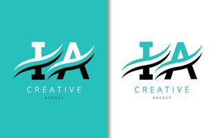 ia Brief Logo Design mit Hintergrund und kreativ Unternehmen Logo. modern Beschriftung Mode Design. Vektor Illustration