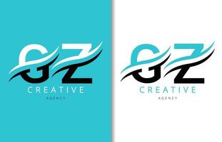 G z Brief Logo Design mit Hintergrund und kreativ Unternehmen Logo. modern Beschriftung Mode Design. Vektor Illustration