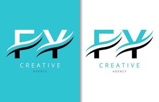 fy Brief Logo Design mit Hintergrund und kreativ Unternehmen Logo. modern Beschriftung Mode Design. Vektor Illustration