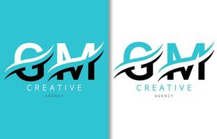 gm brev logotyp design med bakgrund och kreativ företag logotyp. modern text mode design. vektor illustration