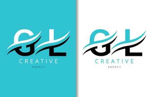 G l Brief Logo Design mit Hintergrund und kreativ Unternehmen Logo. modern Beschriftung Mode Design. Vektor Illustration