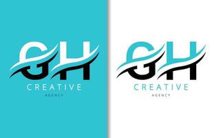 G h Brief Logo Design mit Hintergrund und kreativ Unternehmen Logo. modern Beschriftung Mode Design. Vektor Illustration