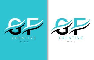 G f Brief Logo Design mit Hintergrund und kreativ Unternehmen Logo. modern Beschriftung Mode Design. Vektor Illustration