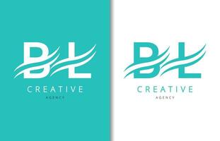 bl brev logotyp design med bakgrund och kreativ företag logotyp. modern text mode design. vektor illustration