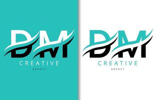 d m Brief Logo Design mit Hintergrund und kreativ Unternehmen Logo. modern Beschriftung Mode Design. Vektor Illustration