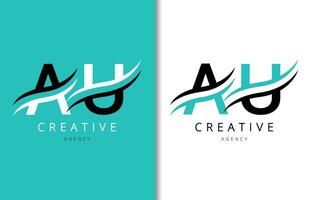 au Brief Logo Design mit Hintergrund und kreativ Unternehmen Logo. modern Beschriftung Mode Design. Vektor Illustration