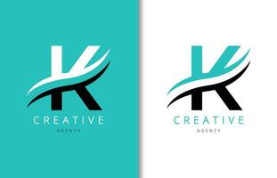 k brev logotyp design med bakgrund och kreativ företag logotyp. modern text mode design. vektor illustration