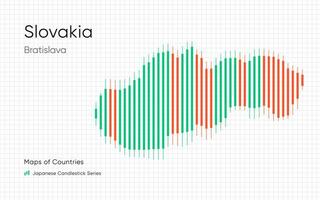 slovakia Karta är visad i en Diagram med barer och rader. japansk ljusstake Diagram serier vektor