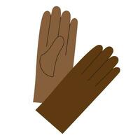 Handschuhe Hand gezeichnet Vektor Illustration isoliert Hintergrund. gezeichnet Abdeckung zum Hand getragen zum Schutz gegen kalt, braun Leder Accessoire, Kurzwaren. zum drucken, Design, Papier. Karikatur Stil