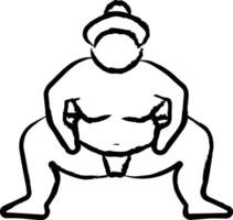 sumo hand dragen vektor illustrationer