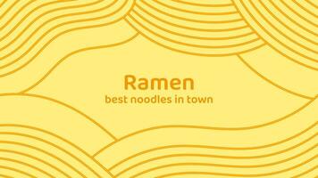 Gelb Ramen Suppe Textur Banner Vorlage. asiatisch sofortig Nudel, Pasta oder Spaghetti. japanisch, Chinesisch wellig Design. Hintergrund abstrakt Essen Illustration vektor