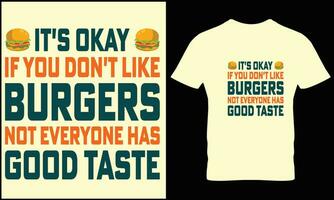 Burger T-Shirt Design Vektor Grafik.