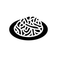 Fettuccine Alfredo Italienisch Küche Glyphe Symbol Vektor Illustration