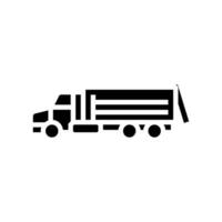 Dump LKW Konstruktion Fahrzeug Glyphe Symbol Vektor Illustration