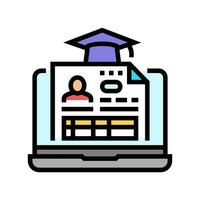 Schüler Profil online Lernen Plattform Farbe Symbol Vektor Illustration