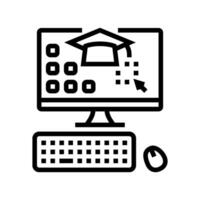 Computer Kompetenzen primär Schule Linie Symbol Vektor Illustration