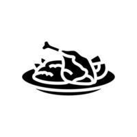 Ente Confit Französisch Küche Glyphe Symbol Vektor Illustration