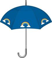 blå paraply med regnbågsmönster vektor