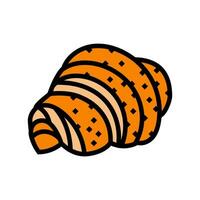 Croissant Französisch Küche Farbe Symbol Vektor Illustration