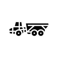 artikuliert Schlepper Konstruktion Fahrzeug Glyphe Symbol Vektor Illustration