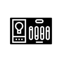 Beleuchtung Kontrollen effizient Glyphe Symbol Vektor Illustration