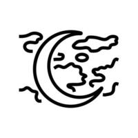 halvmåne måne sömn natt linje ikon vektor illustration