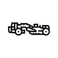 Schaber Maschine Konstruktion Fahrzeug Linie Symbol Vektor Illustration