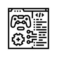 Programmierung Spiel Entwicklung Linie Symbol Vektor Illustration