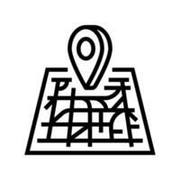 Karte Zeiger Geographisches Positionierungs System Linie Symbol Vektor Illustration