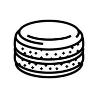 franska macarons matlagning linje ikon vektor illustration