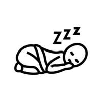 Schlafen Baby Schlaf Nacht Linie Symbol Vektor Illustration