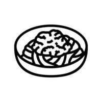 Spaghetti Bolognese Italienisch Küche Linie Symbol Vektor Illustration