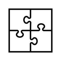 Puzzle Spiel Lösung Linie Symbol Vektor Illustration