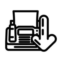 Fax Gerät herunterladen Datei Linie Symbol Vektor Illustration