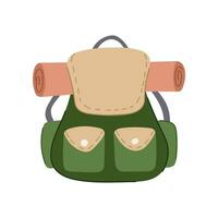 Trekking Wandern Rucksack Karikatur Vektor Illustration