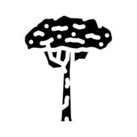 Brasilien Nuss Baum Glyphe Symbol Vektor Illustration