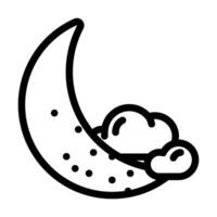 Halbmond Mond Schlaf Nacht Linie Symbol Vektor Illustration