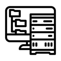 Daten Archivierung Datenbank Linie Symbol Vektor Illustration