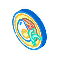tostadas Mexikaner Küche isometrisch Symbol Vektor Illustration