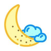Halbmond Mond Schlaf Nacht Farbe Symbol Vektor Illustration