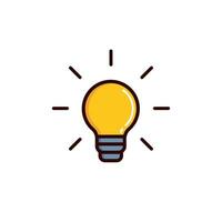 ljus Glödlampa ikon med enkel color stil vektor illustration