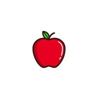 äpple frukt ikon med enkel color stil vektor illustration