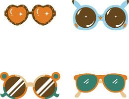 Sammlung von Brille Sommer- mit funkeln Design. Vektor Illustration.