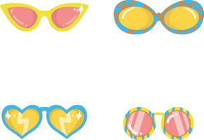 einstellen von Sommer- Brille Illustration. bunt Design. isoliert Vektor. vektor